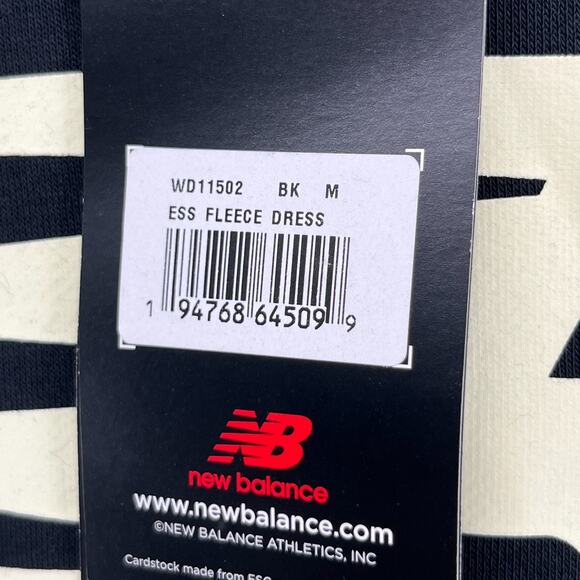 NEW BALANCE Dress M Athletic Gear Relaxed Essential Fleece Shirtdress Black NEW - Picture 5 of 16
